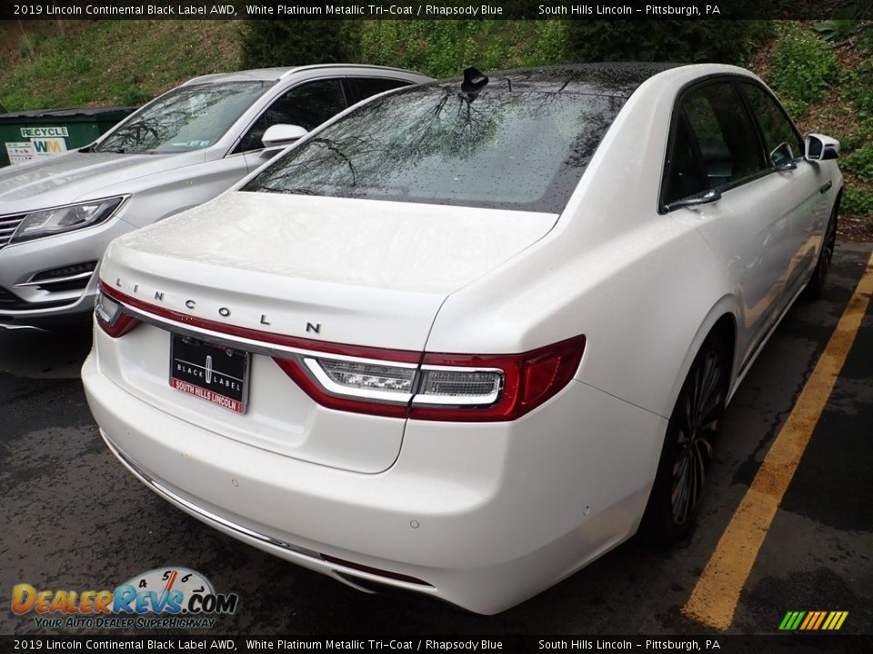 2019 Lincoln Continental Black Label AWD White Platinum Metallic Tri-Coat / Rhapsody Blue Photo #4