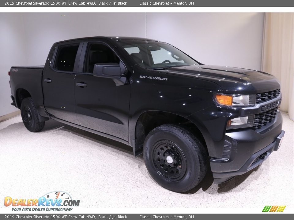 2019 Chevrolet Silverado 1500 WT Crew Cab 4WD Black / Jet Black Photo #1