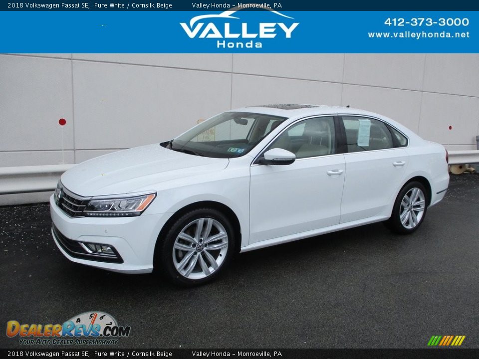 2018 Volkswagen Passat SE Pure White / Cornsilk Beige Photo #1