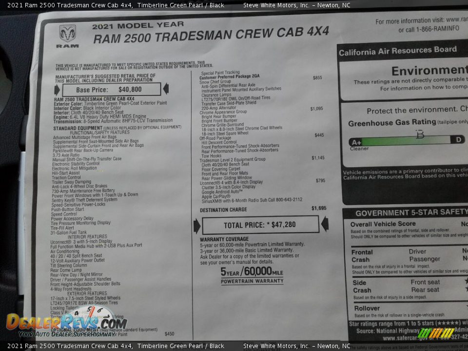2021 Ram 2500 Tradesman Crew Cab 4x4 Timberline Green Pearl / Black Photo #26