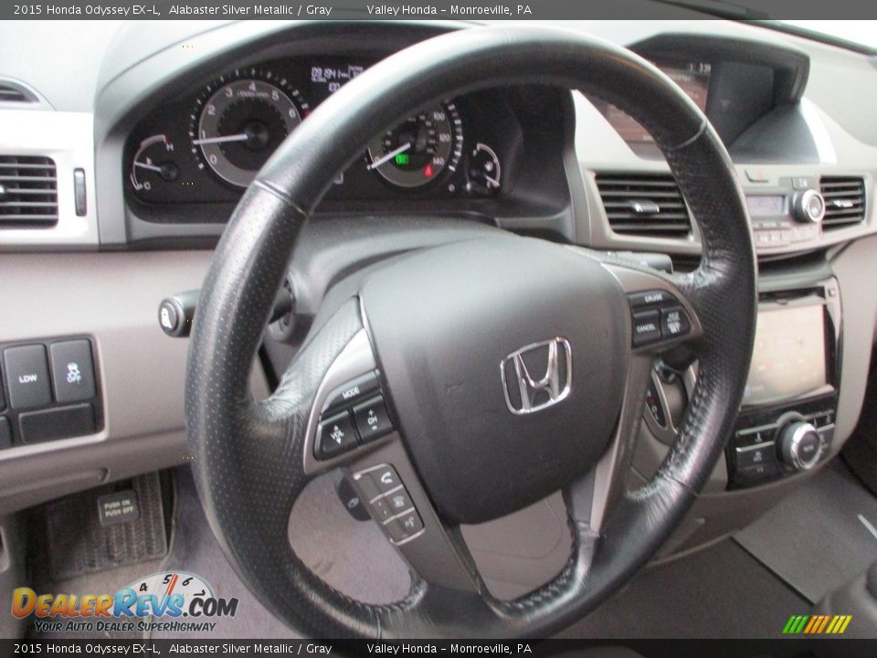 2015 Honda Odyssey EX-L Alabaster Silver Metallic / Gray Photo #14