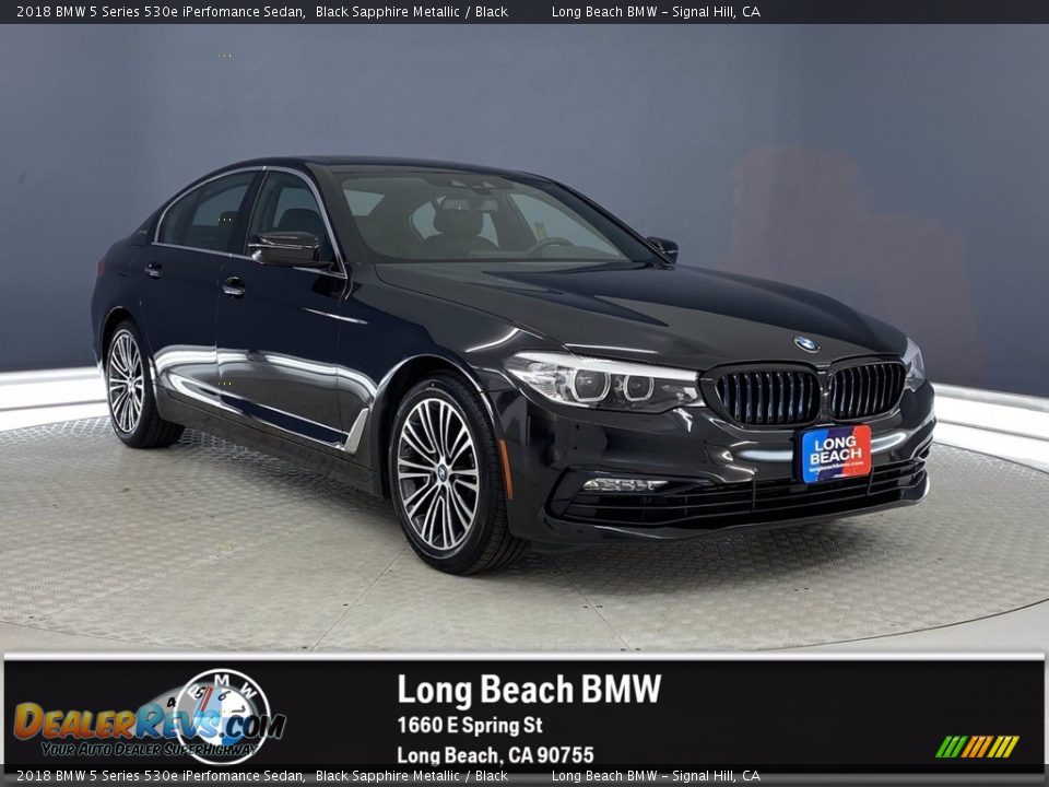 2018 BMW 5 Series 530e iPerfomance Sedan Black Sapphire Metallic / Black Photo #1