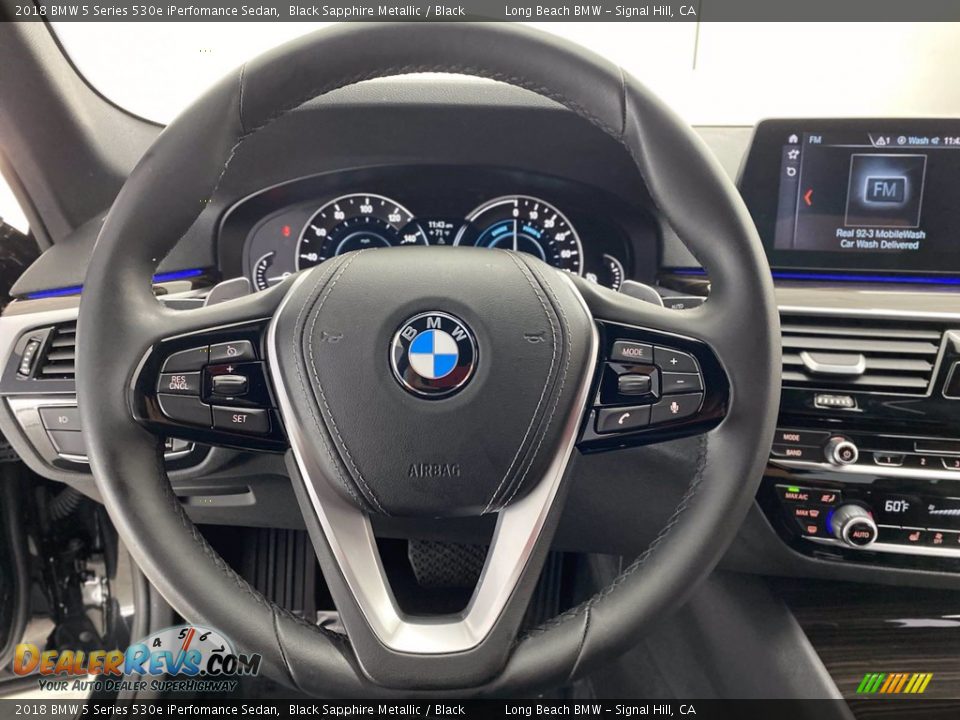 2018 BMW 5 Series 530e iPerfomance Sedan Black Sapphire Metallic / Black Photo #18