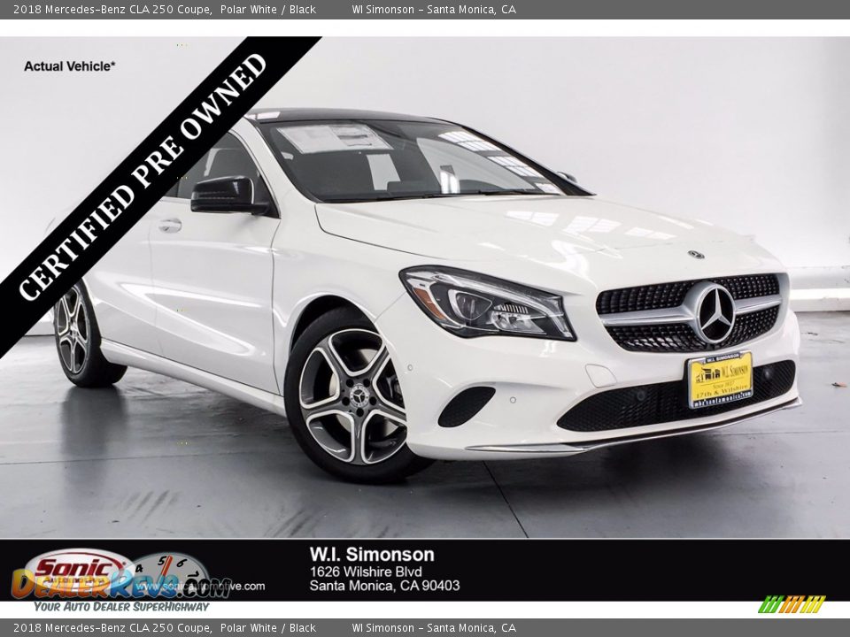 2018 Mercedes-Benz CLA 250 Coupe Polar White / Black Photo #1