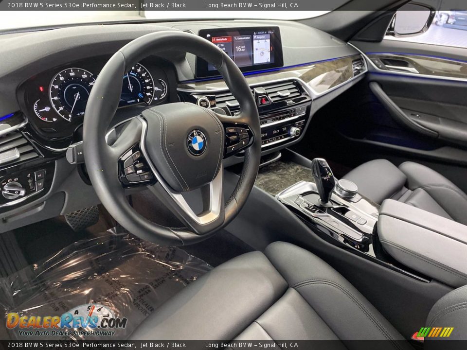 2018 BMW 5 Series 530e iPerfomance Sedan Jet Black / Black Photo #16