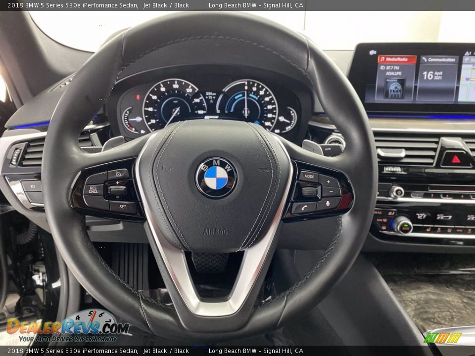 2018 BMW 5 Series 530e iPerfomance Sedan Jet Black / Black Photo #18