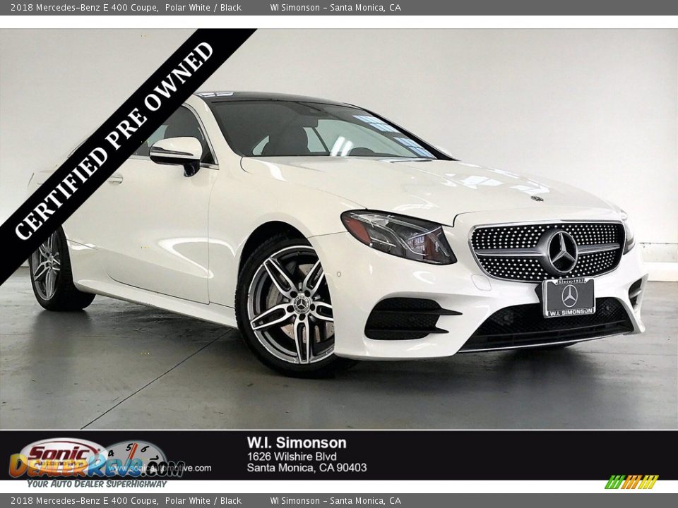 2018 Mercedes-Benz E 400 Coupe Polar White / Black Photo #1