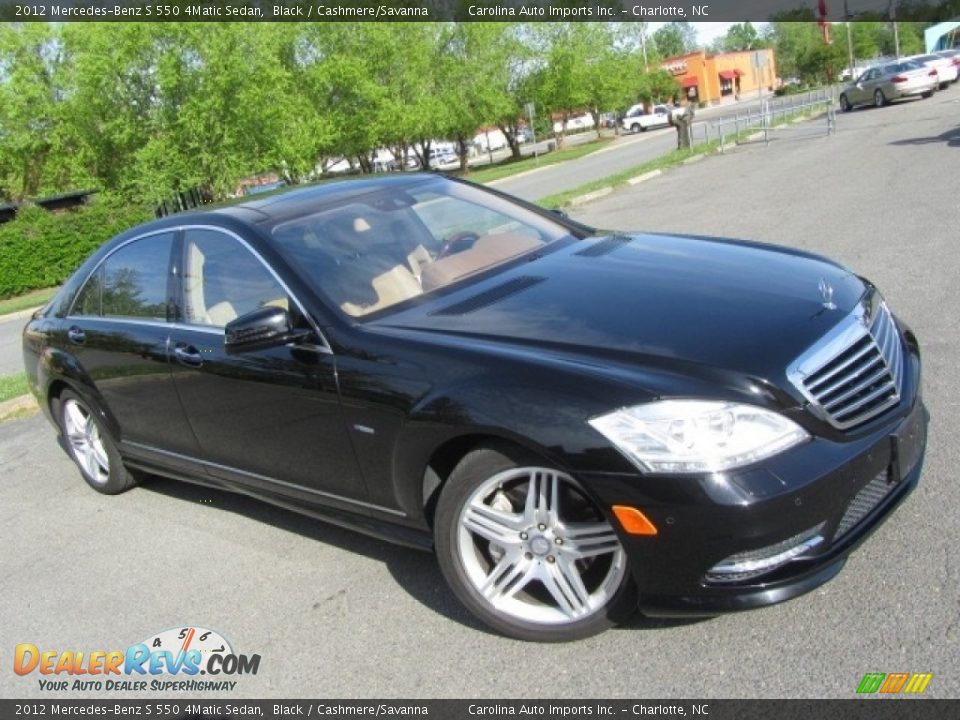 2012 Mercedes-Benz S 550 4Matic Sedan Black / Cashmere/Savanna Photo #3