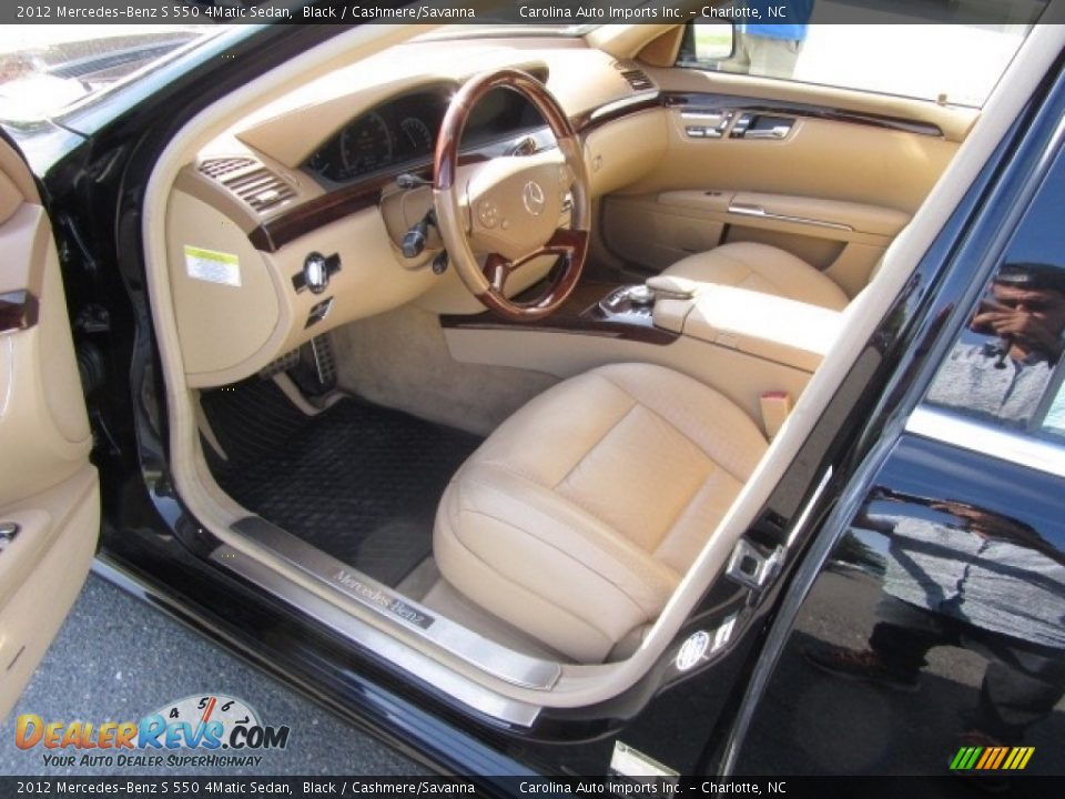 2012 Mercedes-Benz S 550 4Matic Sedan Black / Cashmere/Savanna Photo #17