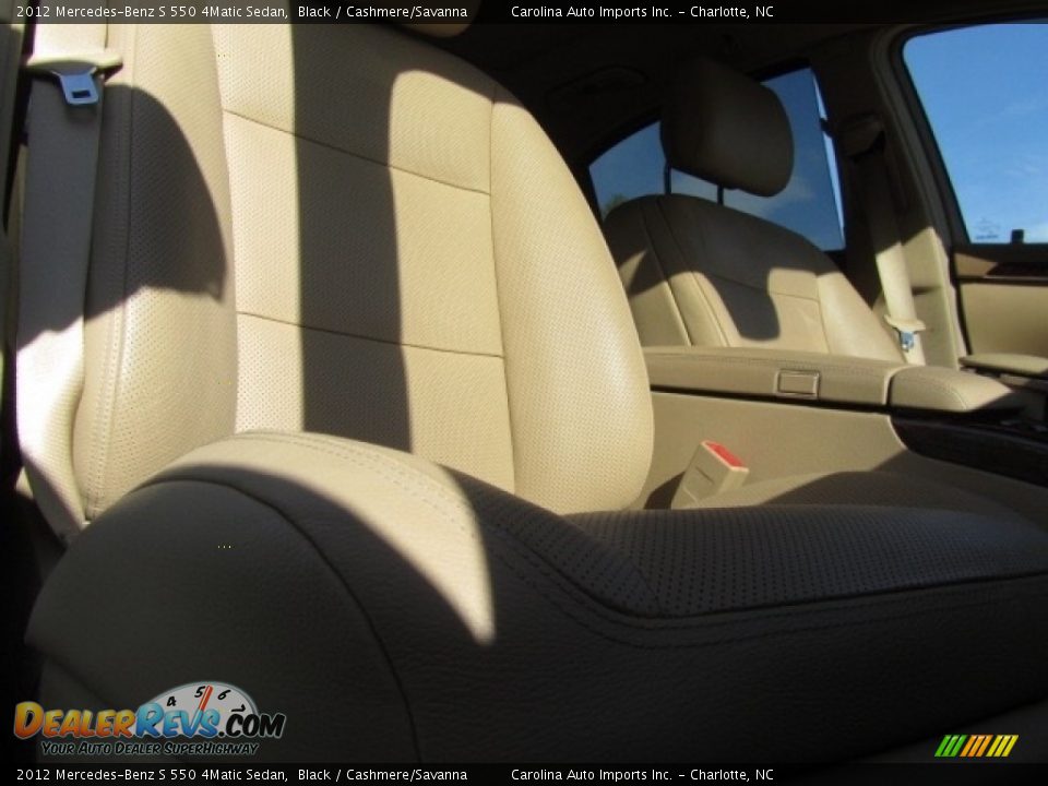 2012 Mercedes-Benz S 550 4Matic Sedan Black / Cashmere/Savanna Photo #22