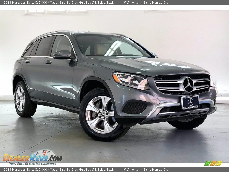 2018 Mercedes-Benz GLC 300 4Matic Selenite Grey Metallic / Silk Beige/Black Photo #34