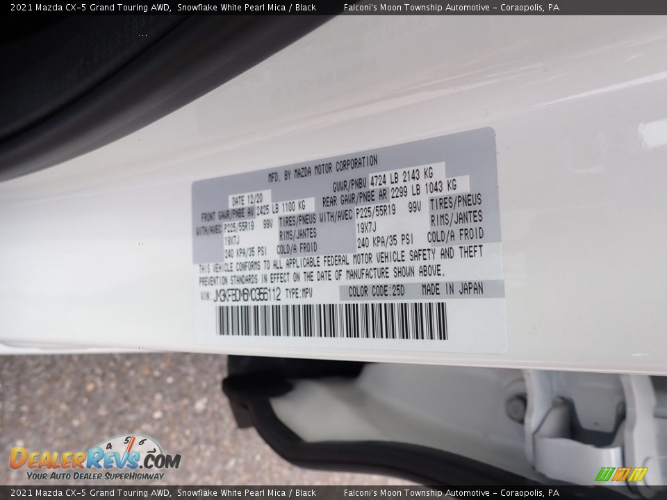 2021 Mazda CX-5 Grand Touring AWD Snowflake White Pearl Mica / Black Photo #10