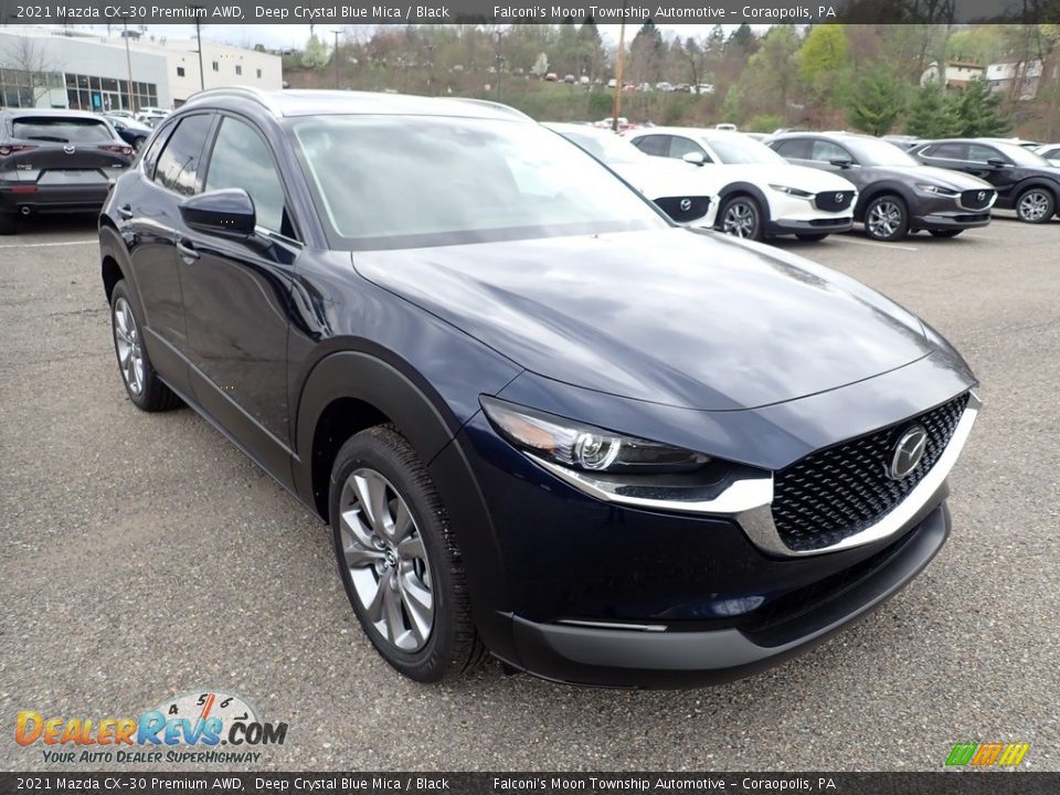 2021 Mazda CX-30 Premium AWD Deep Crystal Blue Mica / Black Photo #3