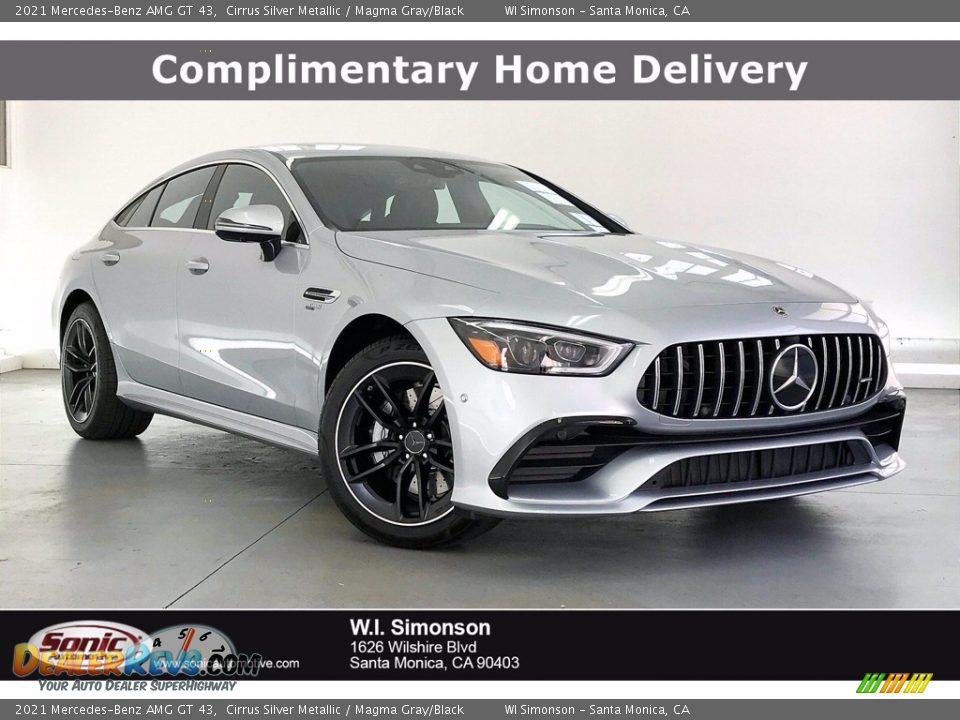 2021 Mercedes-Benz AMG GT 43 Cirrus Silver Metallic / Magma Gray/Black Photo #1