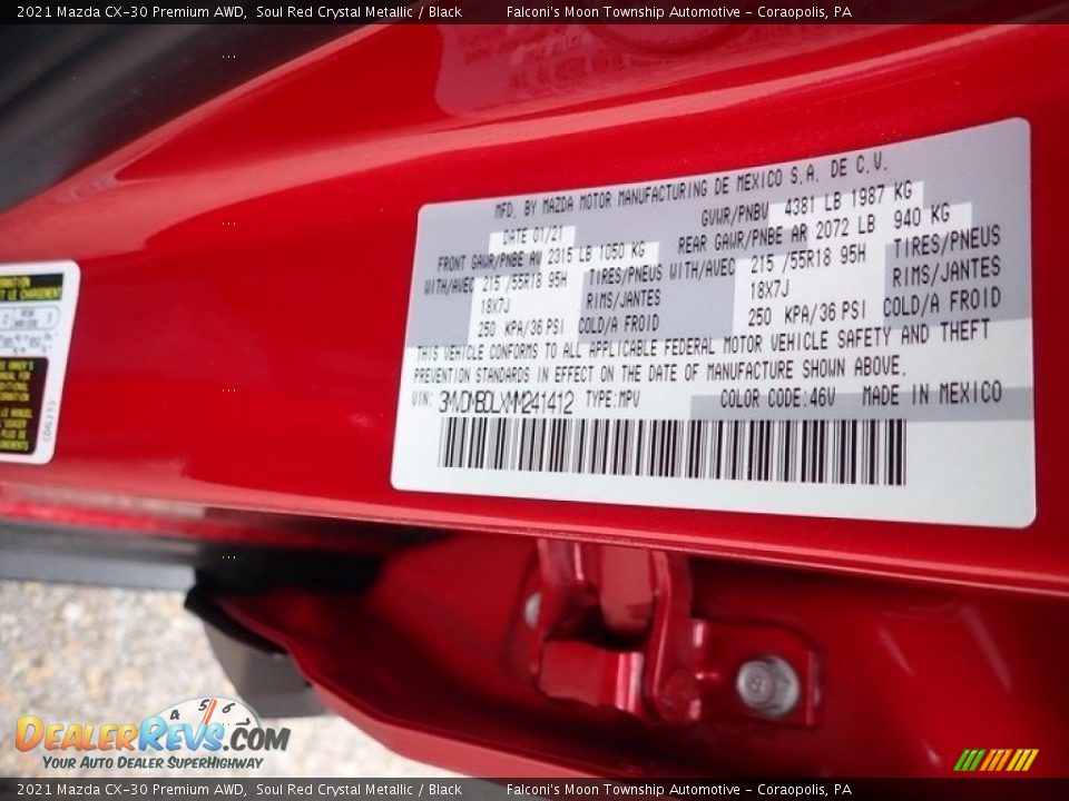 2021 Mazda CX-30 Premium AWD Soul Red Crystal Metallic / Black Photo #12