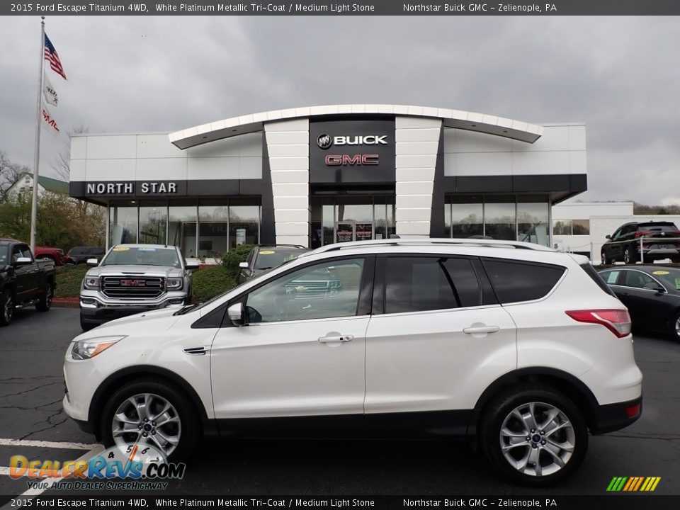 2015 Ford Escape Titanium 4WD White Platinum Metallic Tri-Coat / Medium Light Stone Photo #1