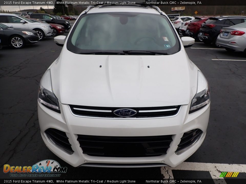 2015 Ford Escape Titanium 4WD White Platinum Metallic Tri-Coat / Medium Light Stone Photo #3