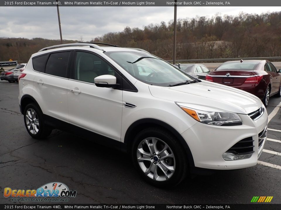 2015 Ford Escape Titanium 4WD White Platinum Metallic Tri-Coat / Medium Light Stone Photo #4