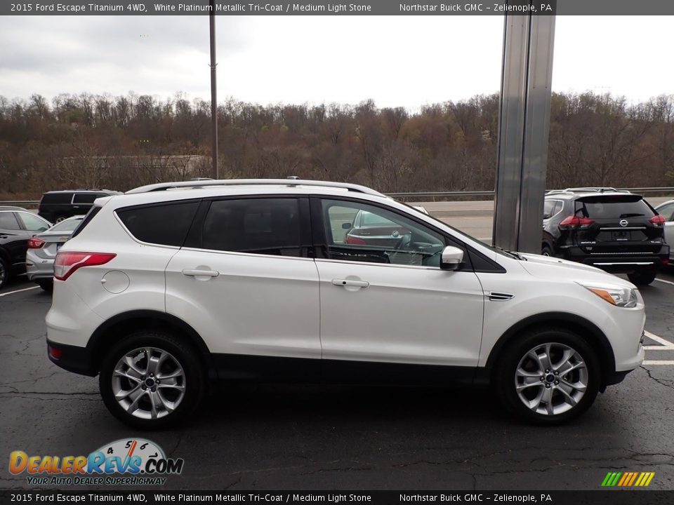 2015 Ford Escape Titanium 4WD White Platinum Metallic Tri-Coat / Medium Light Stone Photo #5