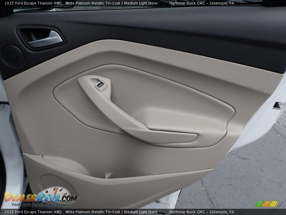 2015 Ford Escape Titanium 4WD White Platinum Metallic Tri-Coat / Medium Light Stone Photo #8