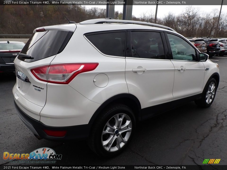 2015 Ford Escape Titanium 4WD White Platinum Metallic Tri-Coat / Medium Light Stone Photo #9