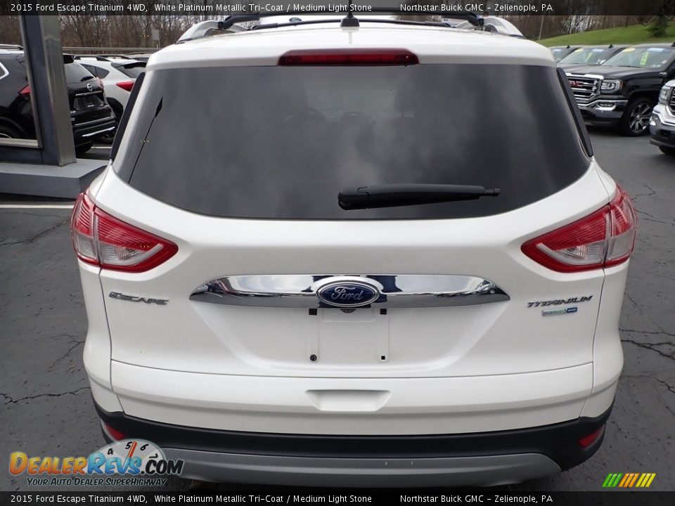 2015 Ford Escape Titanium 4WD White Platinum Metallic Tri-Coat / Medium Light Stone Photo #10