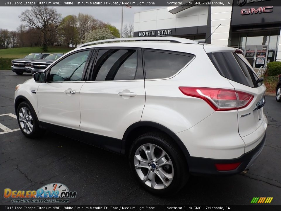 2015 Ford Escape Titanium 4WD White Platinum Metallic Tri-Coat / Medium Light Stone Photo #13