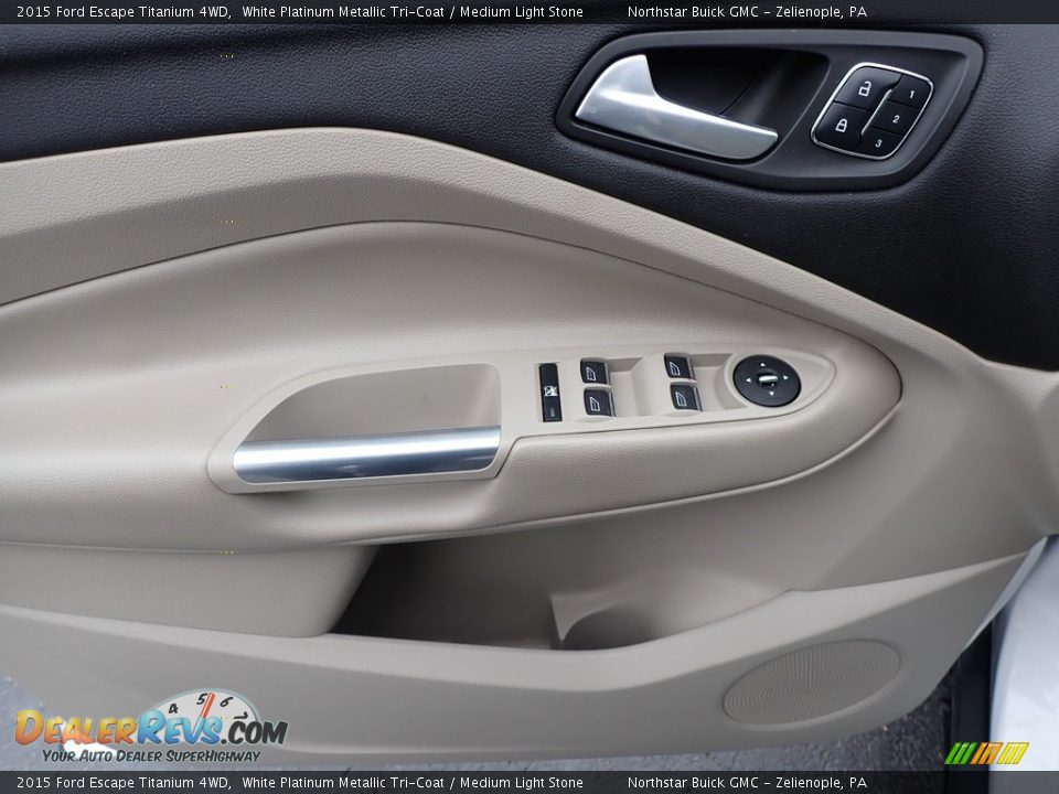 2015 Ford Escape Titanium 4WD White Platinum Metallic Tri-Coat / Medium Light Stone Photo #21