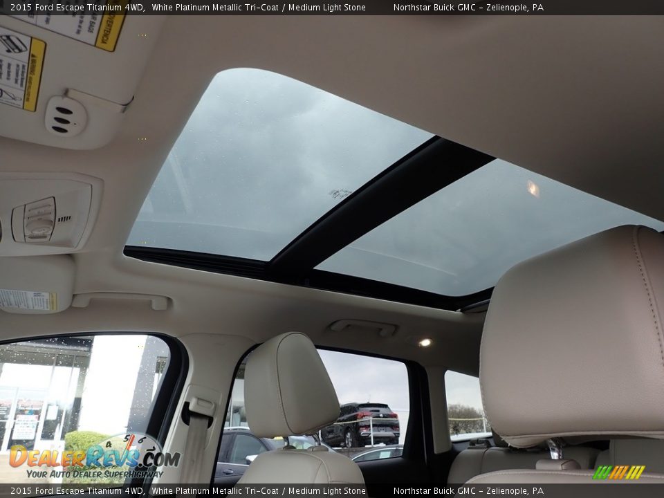 2015 Ford Escape Titanium 4WD White Platinum Metallic Tri-Coat / Medium Light Stone Photo #27
