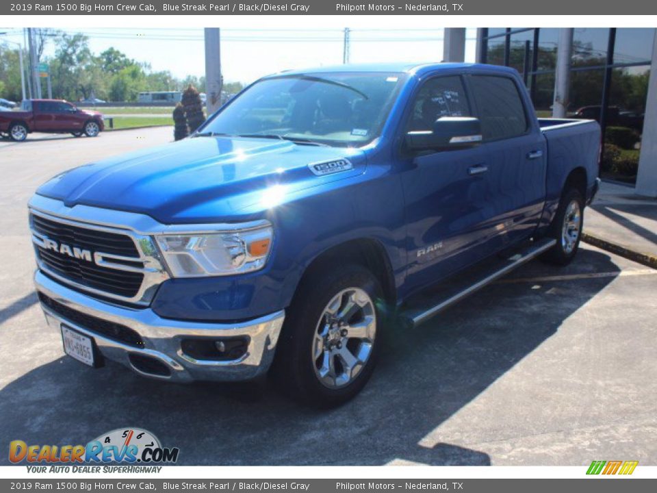 2019 Ram 1500 Big Horn Crew Cab Blue Streak Pearl / Black/Diesel Gray Photo #2