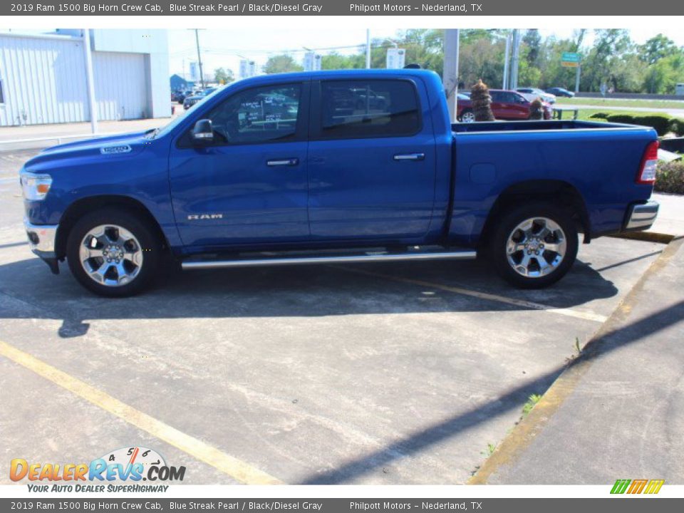 2019 Ram 1500 Big Horn Crew Cab Blue Streak Pearl / Black/Diesel Gray Photo #3