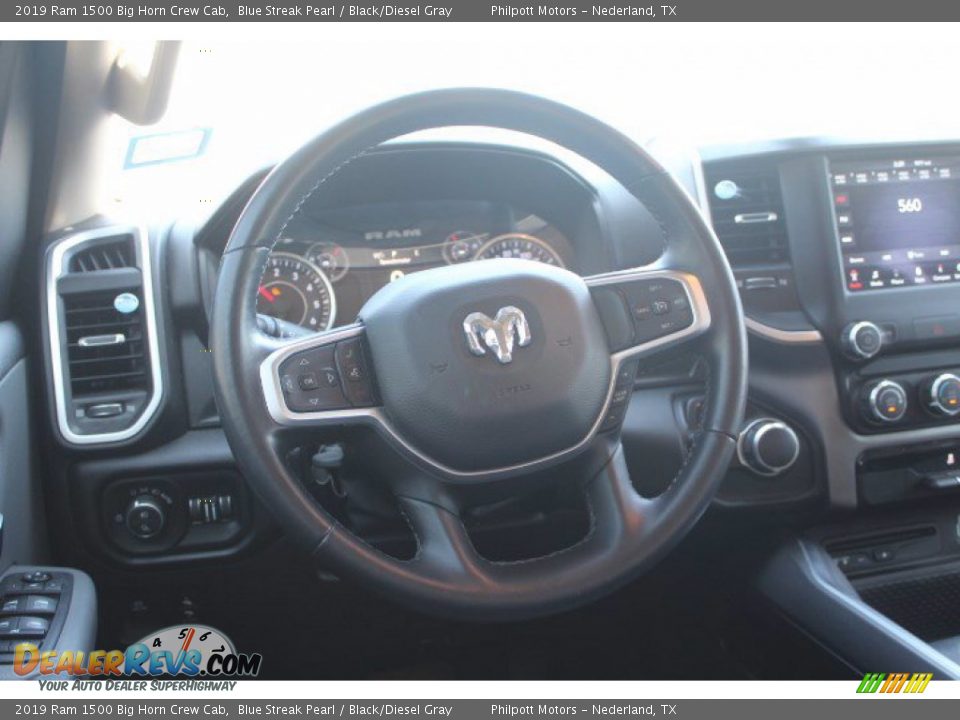 2019 Ram 1500 Big Horn Crew Cab Blue Streak Pearl / Black/Diesel Gray Photo #9