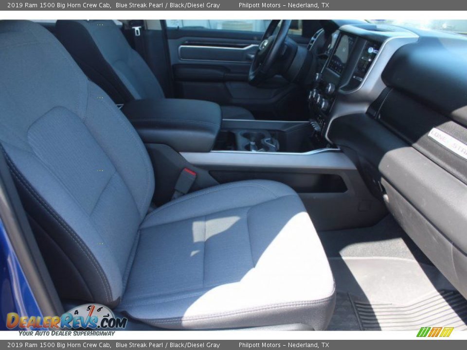2019 Ram 1500 Big Horn Crew Cab Blue Streak Pearl / Black/Diesel Gray Photo #14