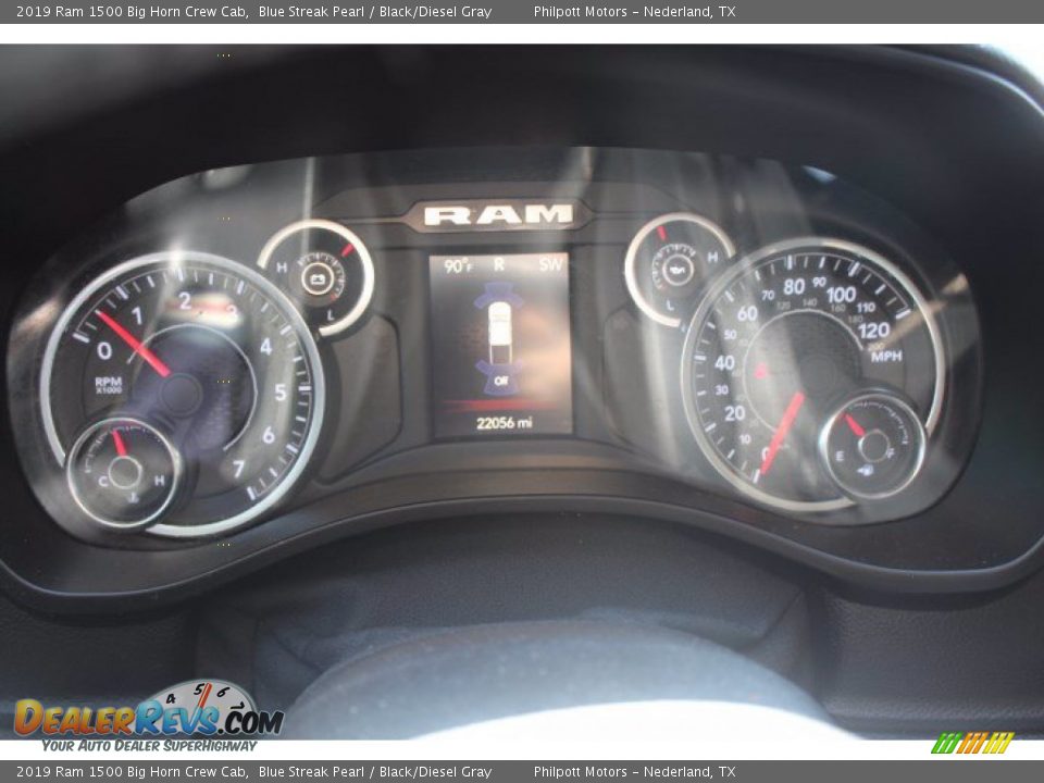 2019 Ram 1500 Big Horn Crew Cab Blue Streak Pearl / Black/Diesel Gray Photo #23