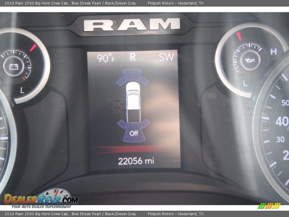 2019 Ram 1500 Big Horn Crew Cab Blue Streak Pearl / Black/Diesel Gray Photo #24