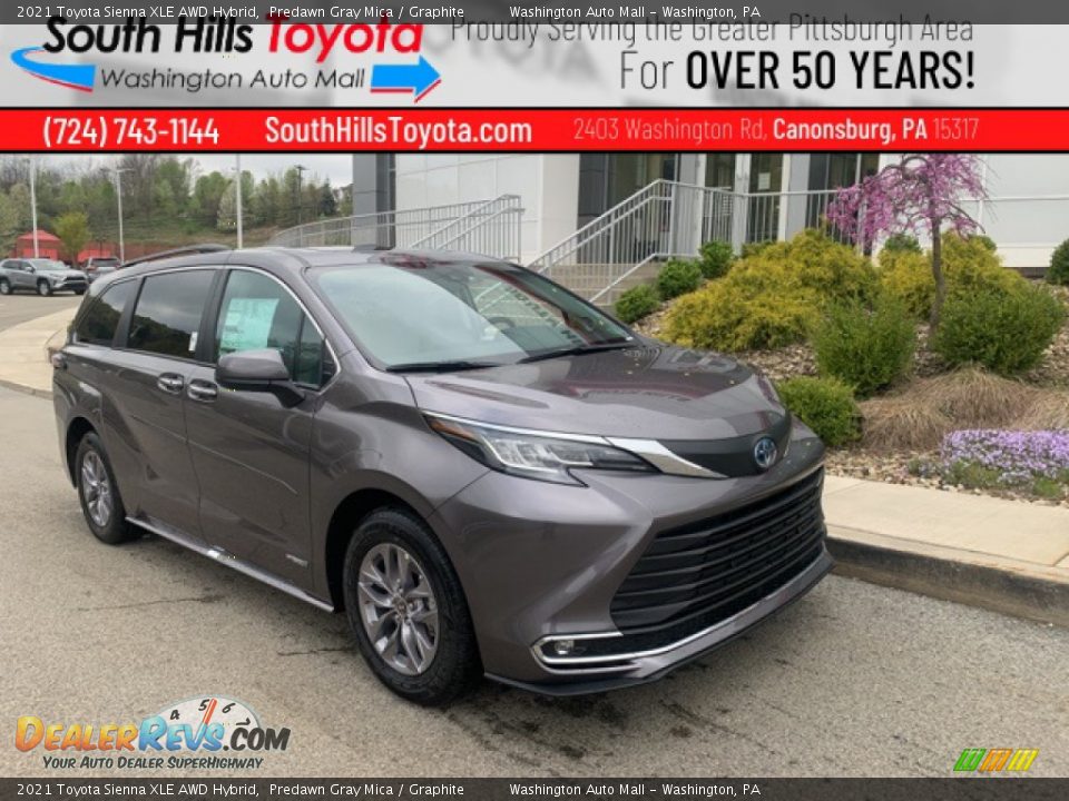 2021 Toyota Sienna XLE AWD Hybrid Predawn Gray Mica / Graphite Photo #1