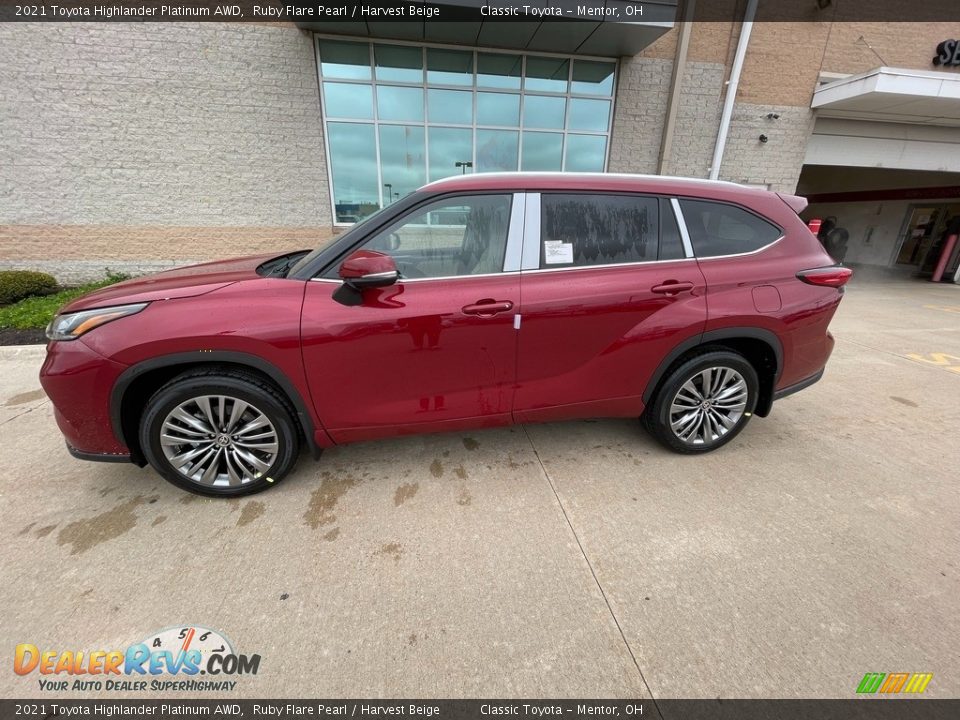 2021 Toyota Highlander Platinum AWD Ruby Flare Pearl / Harvest Beige Photo #1