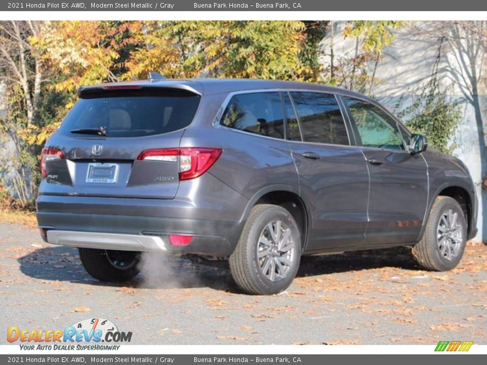 2021 Honda Pilot EX AWD Modern Steel Metallic / Gray Photo #5