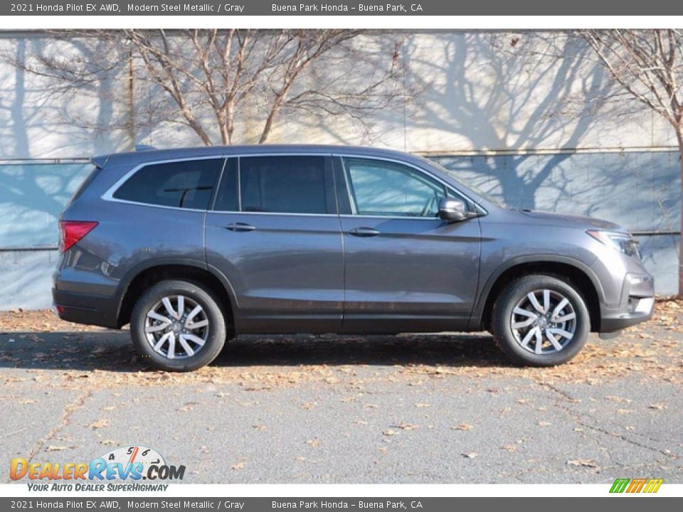 2021 Honda Pilot EX AWD Modern Steel Metallic / Gray Photo #4