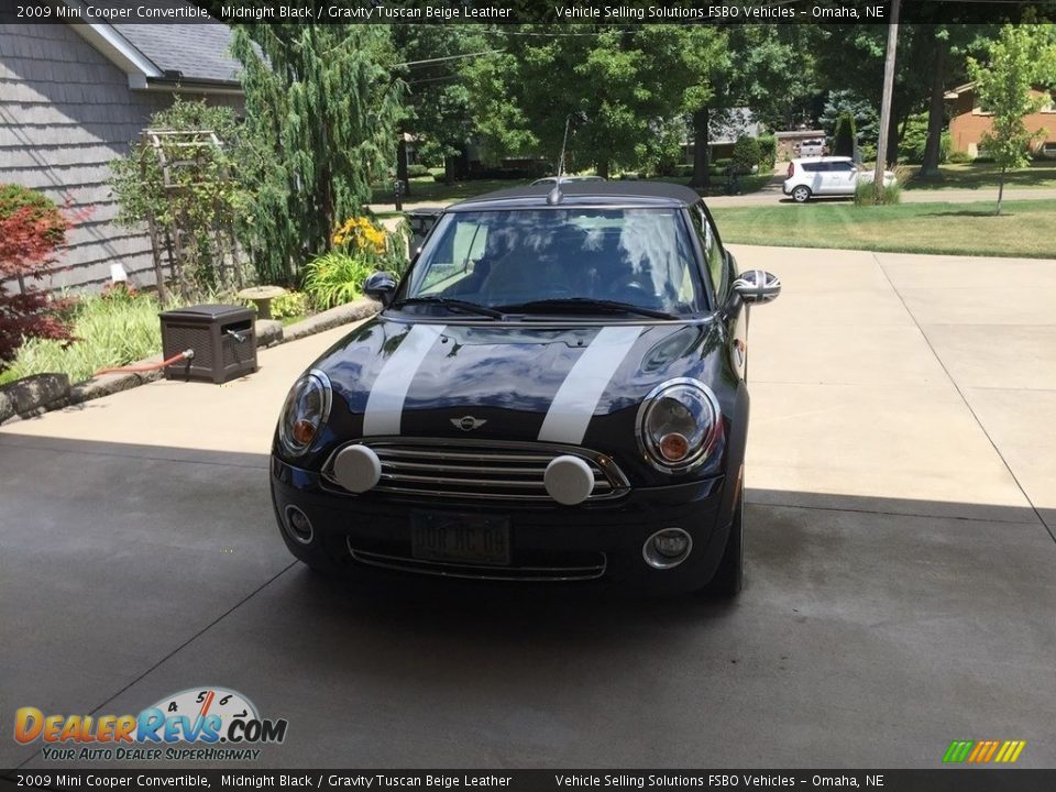 2009 Mini Cooper Convertible Midnight Black / Gravity Tuscan Beige Leather Photo #2