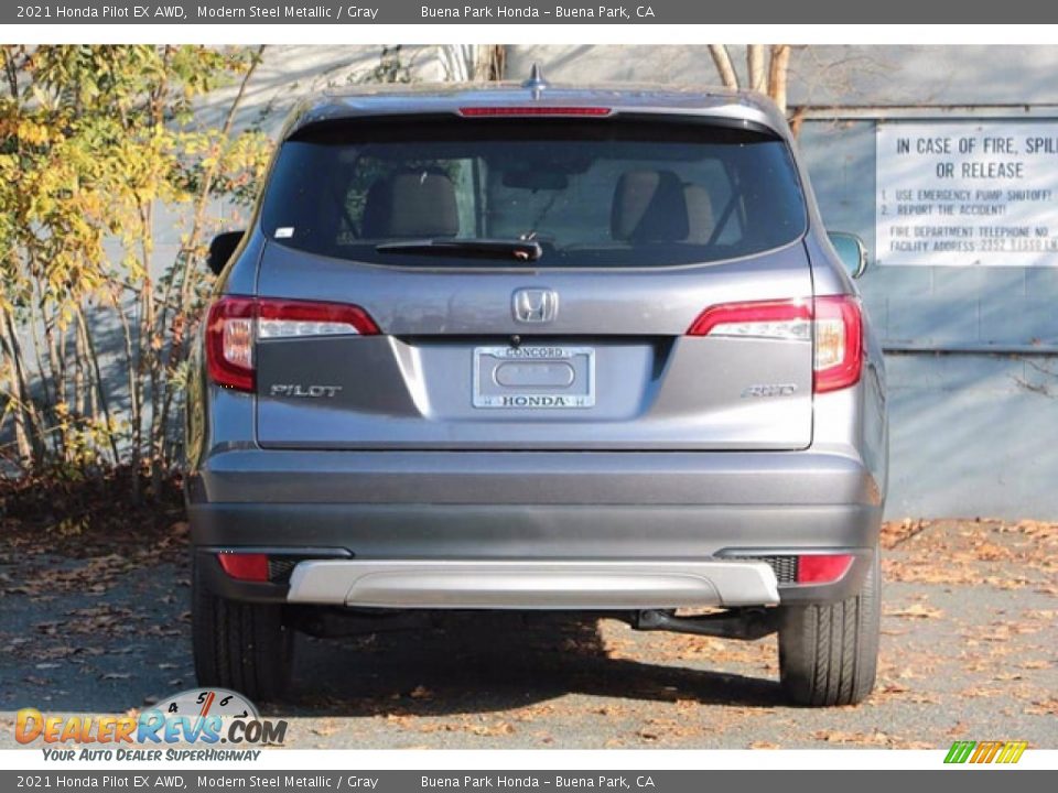 2021 Honda Pilot EX AWD Modern Steel Metallic / Gray Photo #6