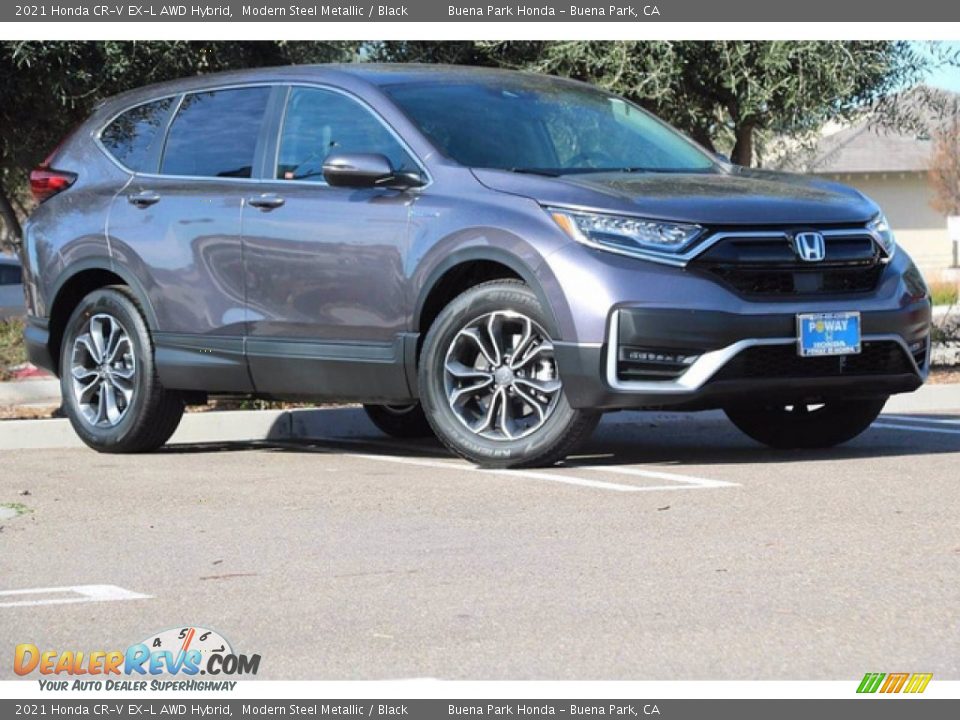 2021 Honda CR-V EX-L AWD Hybrid Modern Steel Metallic / Black Photo #2