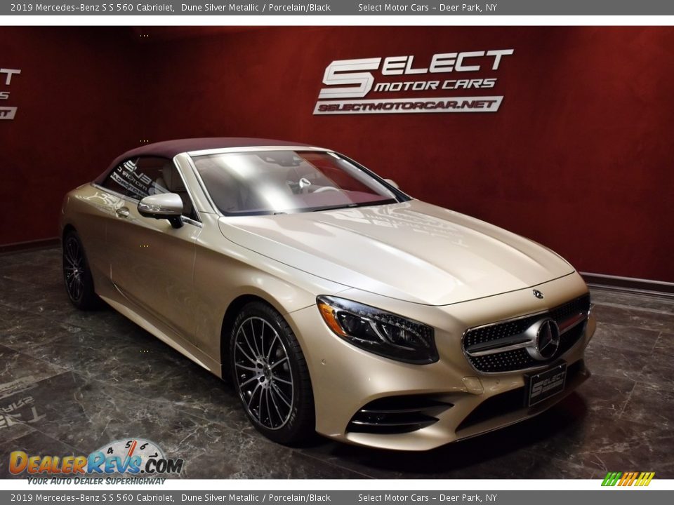 2019 Mercedes-Benz S S 560 Cabriolet Dune Silver Metallic / Porcelain/Black Photo #3