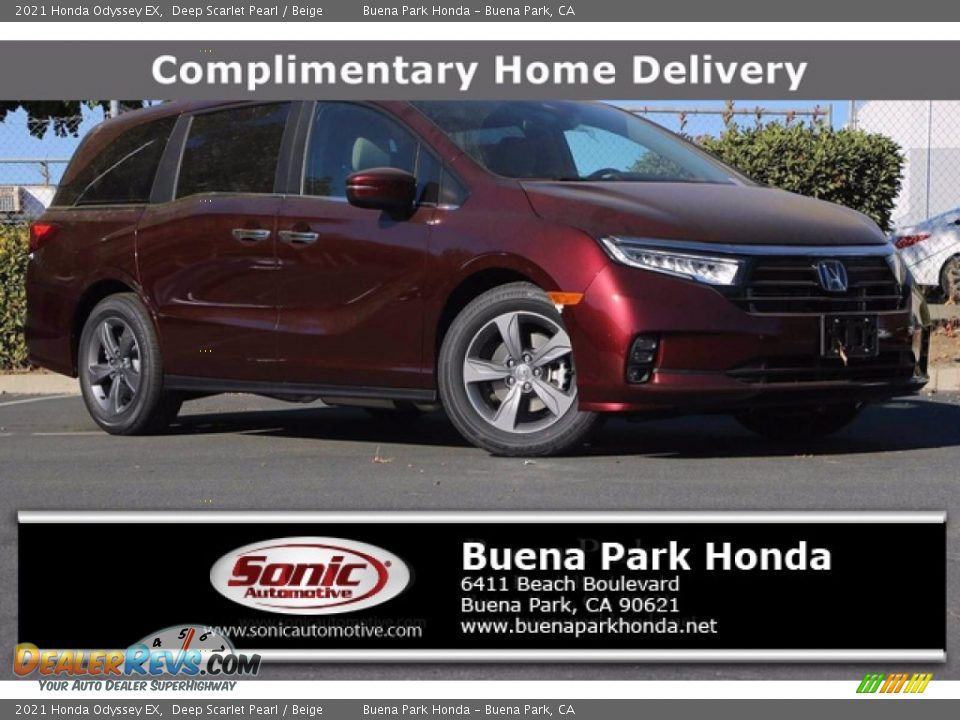 2021 Honda Odyssey EX Deep Scarlet Pearl / Beige Photo #1