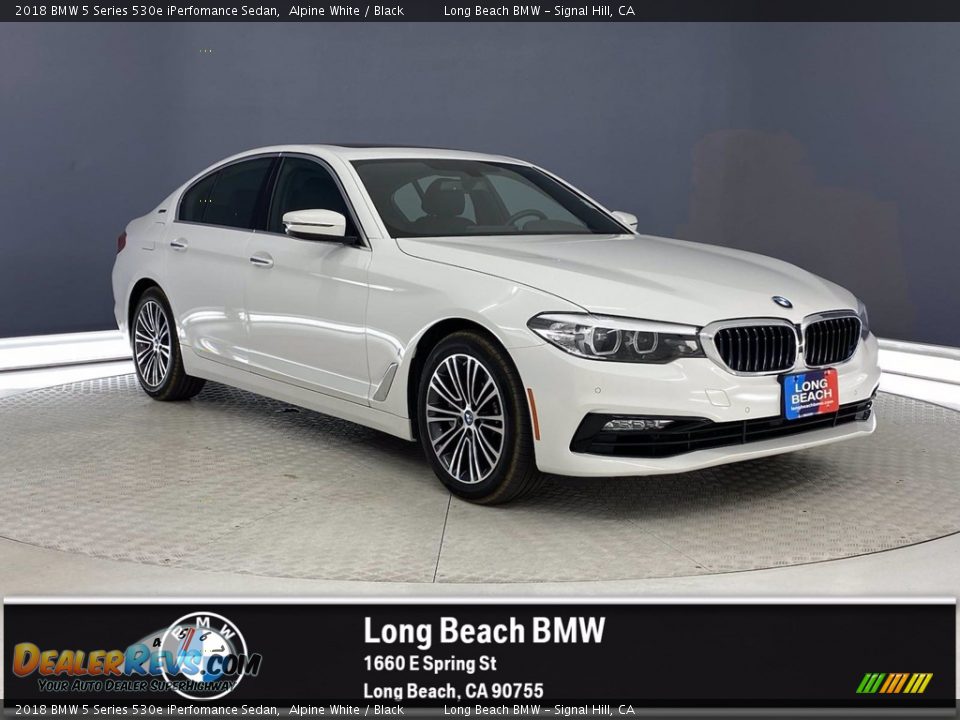 2018 BMW 5 Series 530e iPerfomance Sedan Alpine White / Black Photo #1