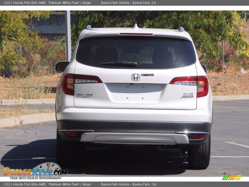 2021 Honda Pilot Elite AWD Platinum White Pearl / Beige Photo #7