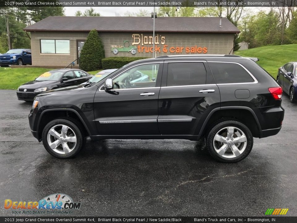 2013 Jeep Grand Cherokee Overland Summit 4x4 Brilliant Black Crystal Pearl / New Saddle/Black Photo #1