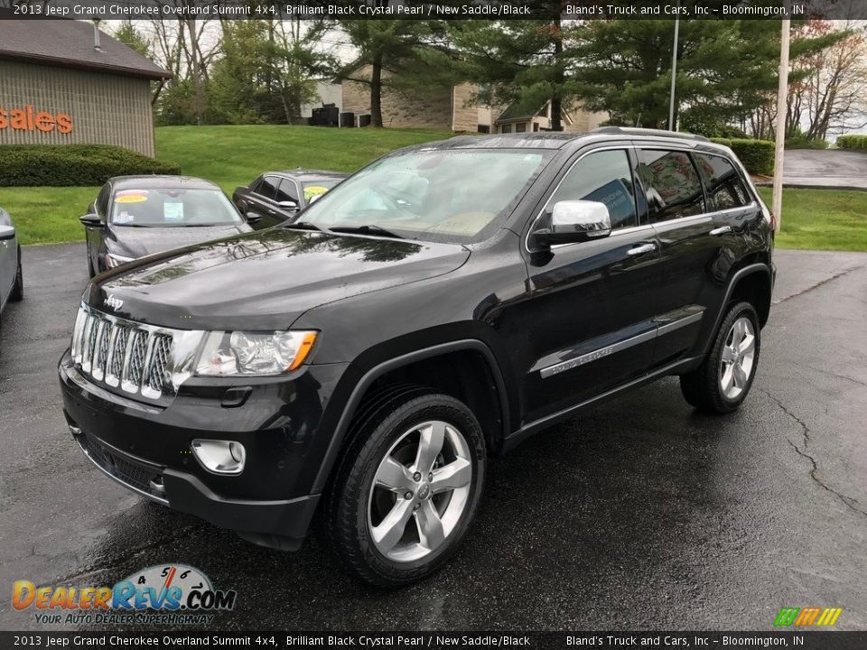 2013 Jeep Grand Cherokee Overland Summit 4x4 Brilliant Black Crystal Pearl / New Saddle/Black Photo #2