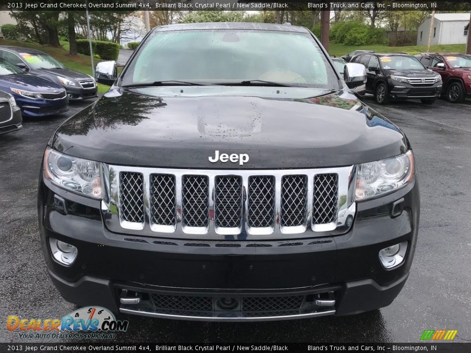 2013 Jeep Grand Cherokee Overland Summit 4x4 Brilliant Black Crystal Pearl / New Saddle/Black Photo #3