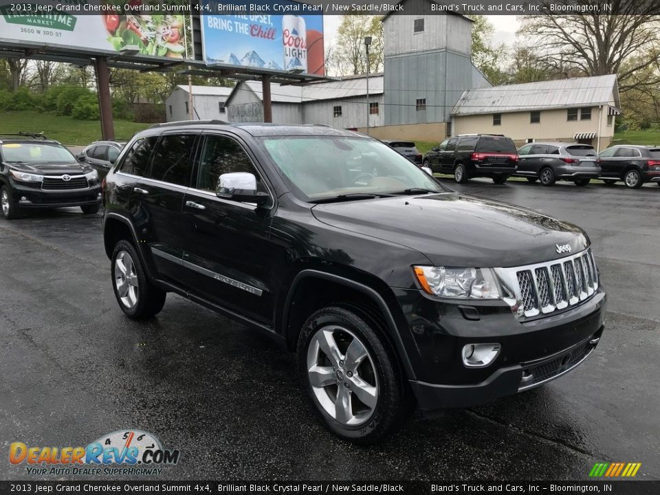 2013 Jeep Grand Cherokee Overland Summit 4x4 Brilliant Black Crystal Pearl / New Saddle/Black Photo #4